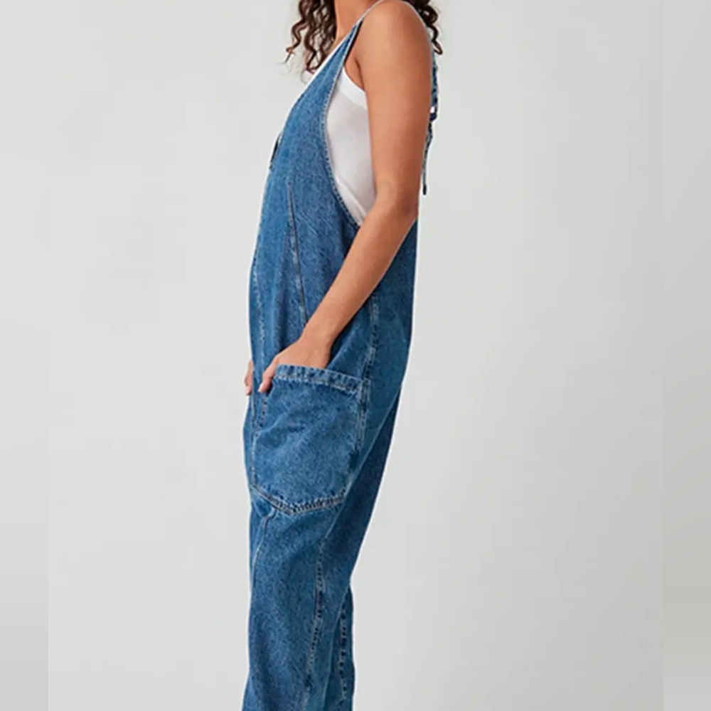 EUC Denin Overalls with Bowed Seams